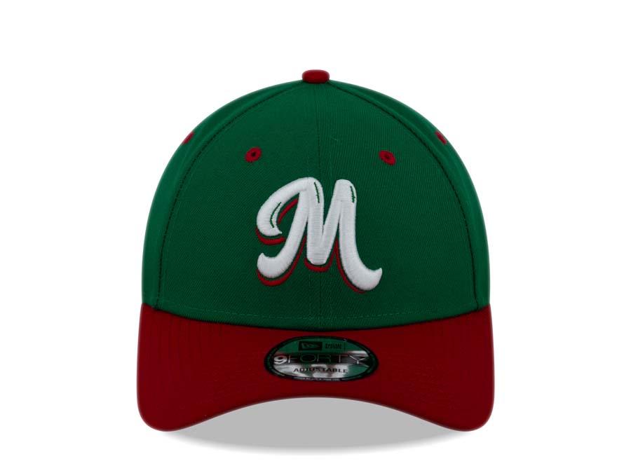 Mexico Caribbean Serie New Era 9FORTY 940 Adjustable Cap Hat Green Crown Red Visor White/Red Logo
