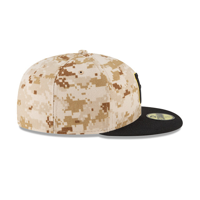 Pittsburgh Pirates New Era MLB 59FIFTY 5950 Fitted Cap Hat Camo Digital Crown Black Visor Black/Yellow Logo