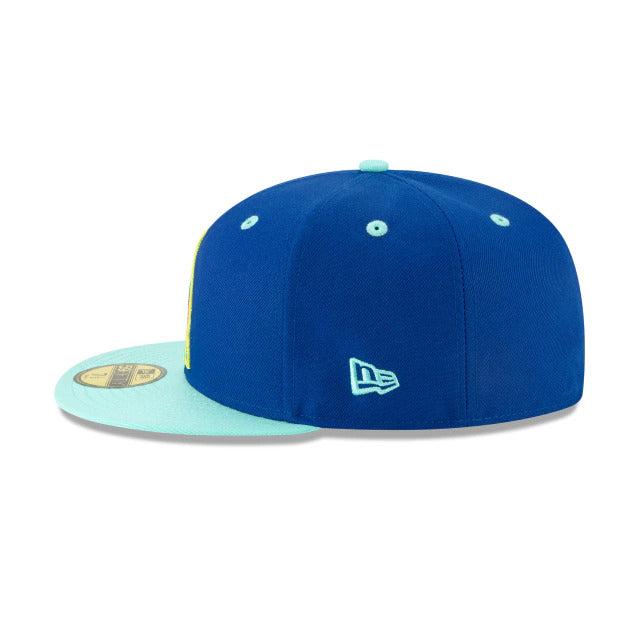 Hillsboro Sonadores Copa de la Diversion New Era 59FIFTY 5950 Fitted Cap Hat Royal Blue Crown Blue Tint Visor Blue Tint/Yellow Logo