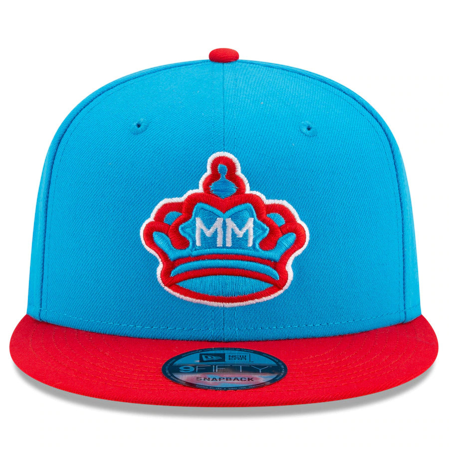Miami Marlins New Era MLB 9FIFTY 950 Snapback Cap Hat Blue Crown Red Visor Blue/Red Logo (2022 City Connect)