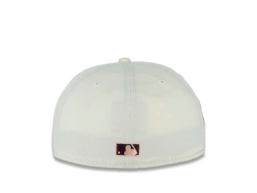 San Diego Padres New Era MLB 59FIFTY 5950 Fitted Cap Hat Cream Crown Brown Visor Red/Brown Baseball Club Retro Logo 25th Anniversary Side Patch