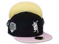San Diego Padres New Era MLB 59FIFTY 5950 Fitted Cap Hat Black Crown Pink Visor Yellow “Batting Friar” Retro Logo 1992 All-Star Game Side Patch