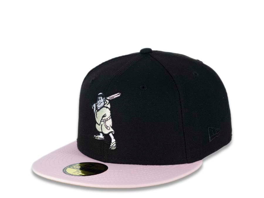 San Diego Padres New Era MLB 59FIFTY 5950 Fitted Cap Hat Black Crown Pink Visor Yellow “Batting Friar” Retro Logo 1992 All-Star Game Side Patch