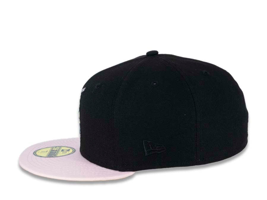 San Diego Padres New Era MLB 59FIFTY 5950 Fitted Cap Hat Black Crown Pink Visor Yellow “Batting Friar” Retro Logo 1992 All-Star Game Side Patch