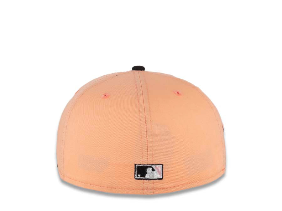 San Diego Padres New Era MLB 59FIFTY 5950 Fitted Cap Hat Peach Crown Black Visor Black/Peach Friar Logo 1978 All-Star Game Side Patch Pink UV