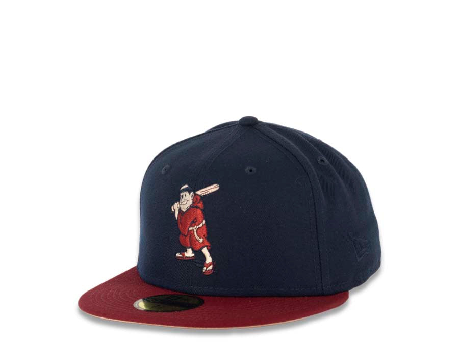 San Diego Padres New Era MLB 59FIFTY 5950 Fitted Cap Hat Navy Crown Cardinal Visor Cardinal/Peach Batting Friar Logo 40th Anniversary Side Patch