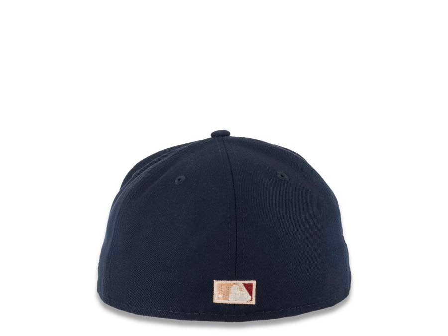 San Diego Padres New Era MLB 59FIFTY 5950 Fitted Cap Hat Navy Crown Cardinal Visor Cardinal/Peach Batting Friar Logo 40th Anniversary Side Patch