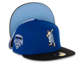San Diego Padres New Era MLB 59FIFTY 5950 Fitted Cap Hat Royal Crown Black Visor Sky Blue/Peach Batting Friar Logo 1992 All-Star Game Side Patch