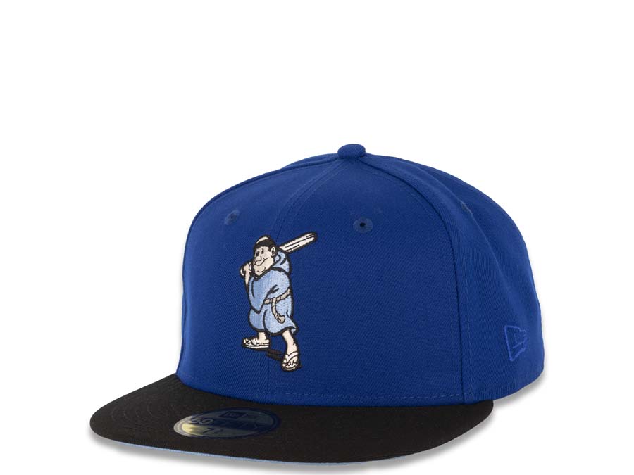 San Diego Padres New Era MLB 59FIFTY 5950 Fitted Cap Hat Royal Crown Black Visor Sky Blue/Peach Batting Friar Logo 1992 All-Star Game Side Patch