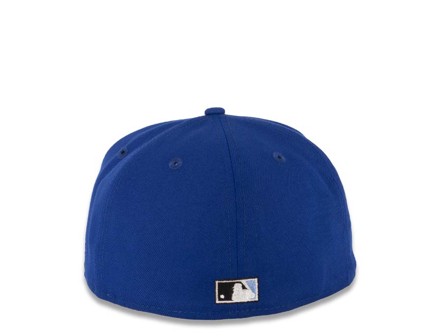 San Diego Padres New Era MLB 59FIFTY 5950 Fitted Cap Hat Royal Crown Black Visor Sky Blue/Peach Batting Friar Logo 1992 All-Star Game Side Patch