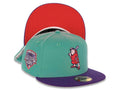 San Diego Padres New Era MLB 59FIFTY 5950 Fitted Cap Hat Clear Mint Green Crown Purple Visor Lava Red Batting Friar Logo 1992 All-Star Game Side Patch