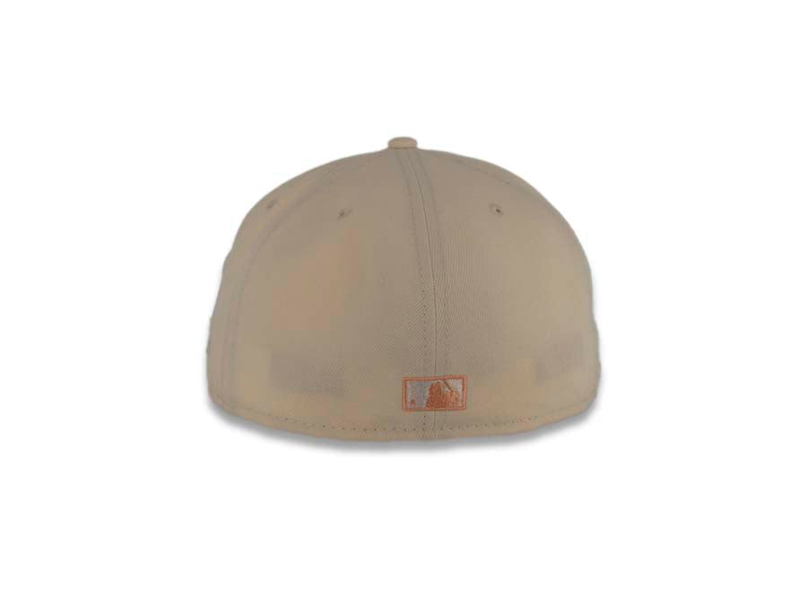 San Diego Padres New Era MLB 59FIFTY 5950 Fitted Cap Hat Cream Crown Peach Visor Peach/White Swinging Friar Logo 1978 All-Star Game Side Patch Gray UV