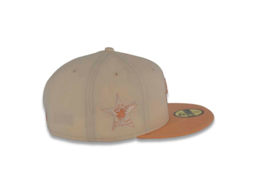 San Diego Padres New Era MLB 59FIFTY 5950 Fitted Cap Hat Cream Crown Peach Visor Peach/White Swinging Friar Logo 1978 All-Star Game Side Patch Gray UV