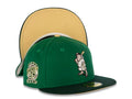 San Diego Padres New Era MLB 59FIFTY 5950 Fitted Cap Hat Green Crown Dark Green Visor White/Orange Batting Friar Logo 25th Anniversary Side Patch