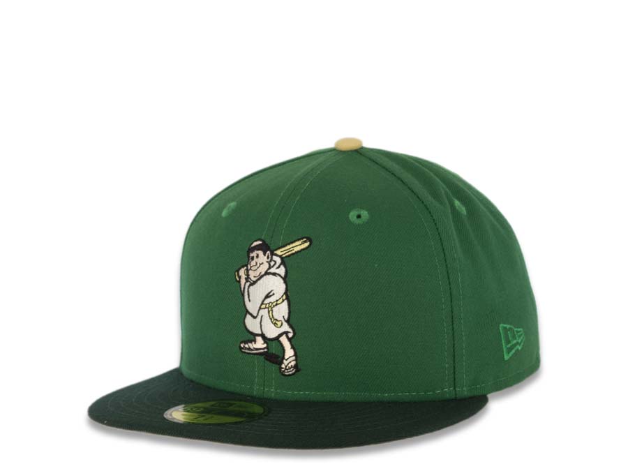 San Diego Padres New Era MLB 59FIFTY 5950 Fitted Cap Hat Green Crown Dark Green Visor White/Orange Batting Friar Logo 25th Anniversary Side Patch