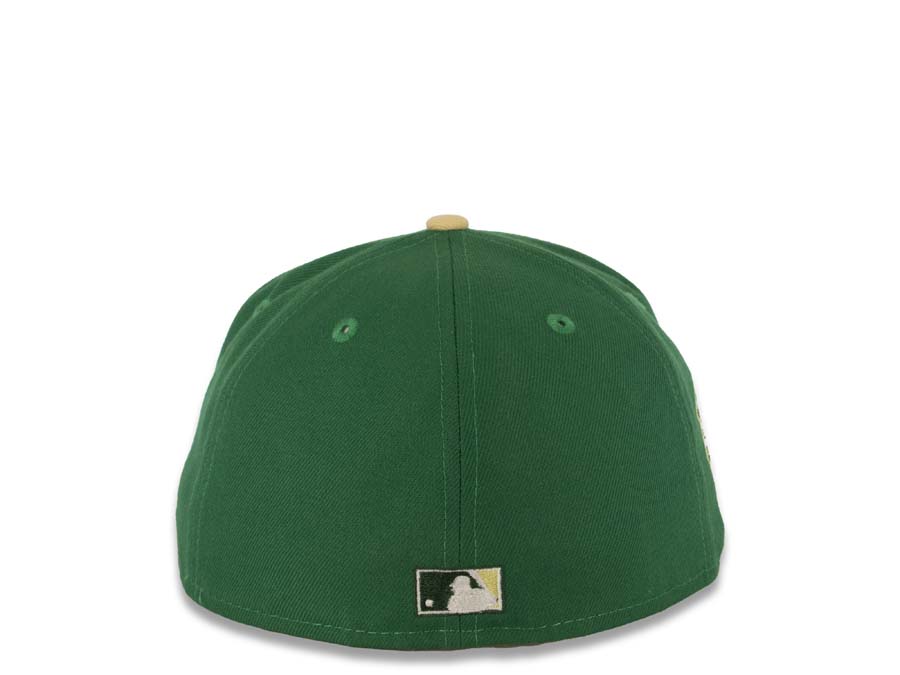 San Diego Padres New Era MLB 59FIFTY 5950 Fitted Cap Hat Green Crown Dark Green Visor White/Orange Batting Friar Logo 25th Anniversary Side Patch