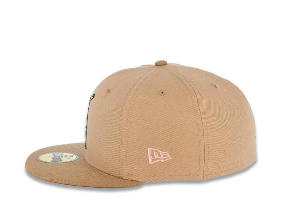 San Diego Padres New Era MLB 59FIFTY 5950 Fitted Cap Hat Khaki Crown/Visor Yellow Batting Friar Logo 1992 All-Star Game Side Patch Olive UV