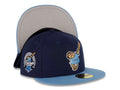 San Diego Padres New Era MLB 59FIFTY 5950 Fitted Cap Hat Navy Crown Sky Blue Visor Sky Blue/Tan Swinging Friar Logo 40th Anniversary Side Patch