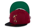 San Diego Padres New Era MLB 59FIFTY 5950 Fitted Cap Hat Cardinal Crown Black Visor Cardinal/Brown Batting Friar Logo 1992 All-Star Game Side Patch