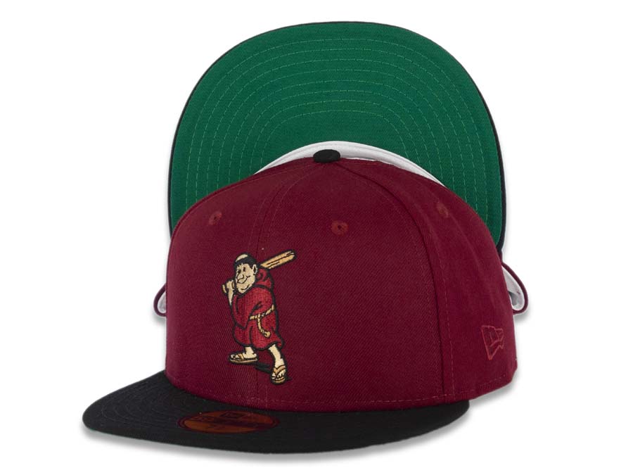San Diego Padres New Era MLB 59FIFTY 5950 Fitted Cap Hat Cardinal Crown Black Visor Cardinal/Brown Batting Friar Logo 1992 All-Star Game Side Patch