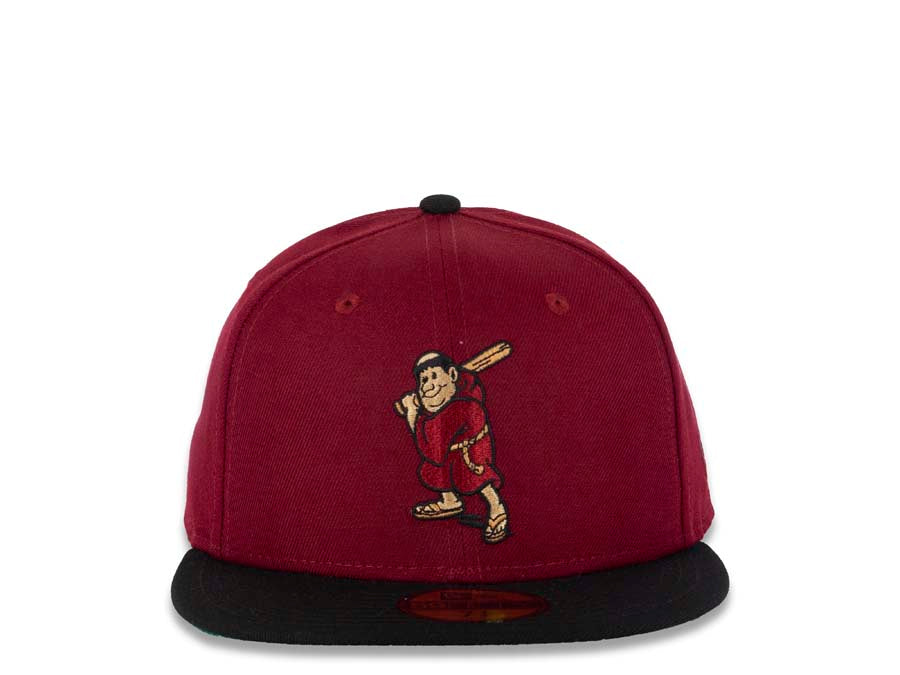 San Diego Padres New Era MLB 59FIFTY 5950 Fitted Cap Hat Cardinal Crown Black Visor Cardinal/Brown Batting Friar Logo 1992 All-Star Game Side Patch