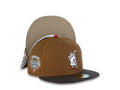 San Diego Padres New Era MLB 59FIFTY 5950 Fitted Cap Hat Dark Tan Crown Brown Visor Cream/Red Batting Friar Logo 1992 All-Star Game Side Patch