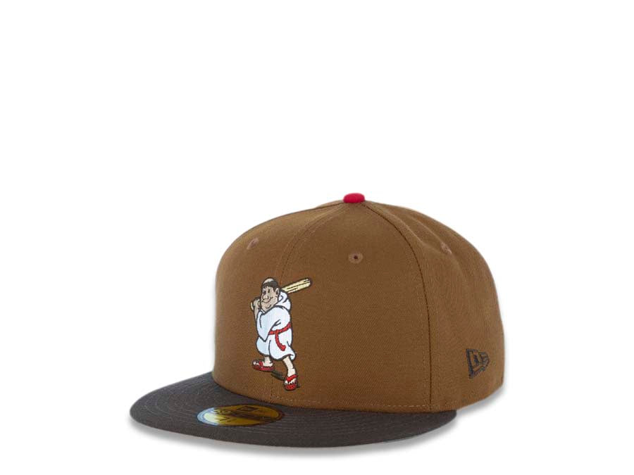 San Diego Padres New Era MLB 59FIFTY 5950 Fitted Cap Hat Dark Tan Crown Brown Visor Cream/Red Batting Friar Logo 1992 All-Star Game Side Patch