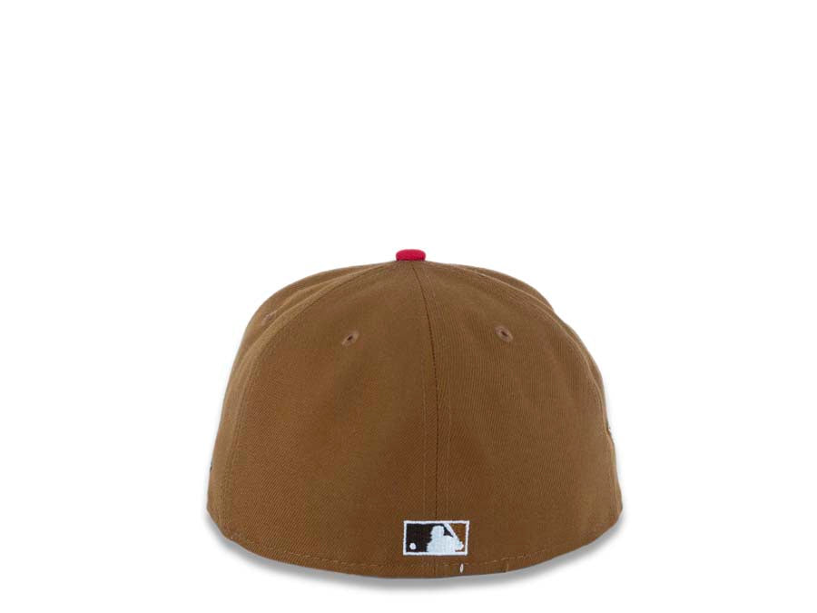 San Diego Padres New Era MLB 59FIFTY 5950 Fitted Cap Hat Dark Tan Crown Brown Visor Cream/Red Batting Friar Logo 1992 All-Star Game Side Patch