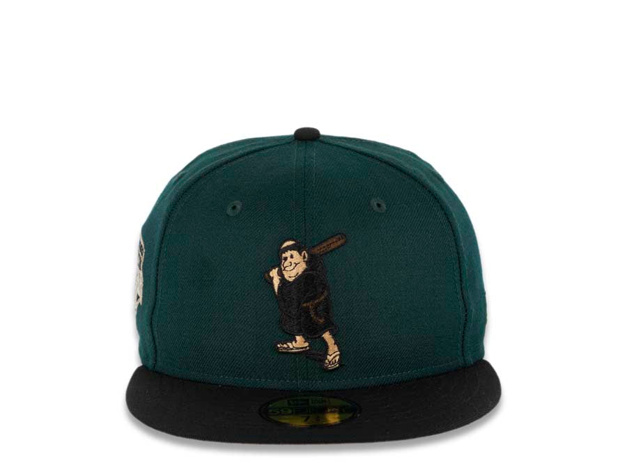 San Diego Padres New Era MLB 59FIFTY 5950 Fitted Cap Hat Dark Green Crown Black Visor Black/Brown Batting Friar Logo 1992 All-Star Game Side Patch
