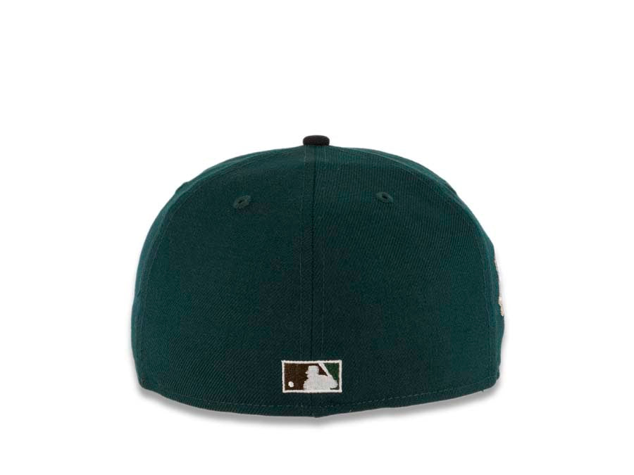 San Diego Padres New Era MLB 59FIFTY 5950 Fitted Cap Hat Dark Green Crown Black Visor Black/Brown Batting Friar Logo 1992 All-Star Game Side Patch