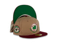 San Diego Padres New Era MLB 59FIFTY 5950 Fitted Cap Hat Khaki Crown Cardinal Visor Green/Ivory Swinging Friar Logo 1978 All-Star Game Side Patch