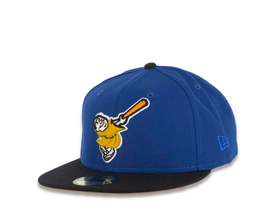 San Diego Padres New Era MLB 59FIFTY 5950 Fitted Cap Hat Royal Blue Crown Black Visor Gold Swinging Friar Logo 40th Anniversary Side Patch