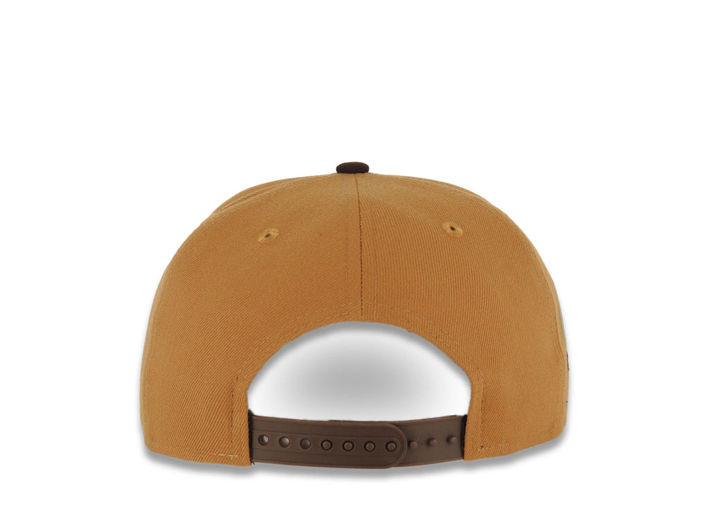 San Diego Padres New Era MLB 9FIFTY 950 Snapback Cap Hat Light Brown Crown Dark Brown Visor Light Teal Swinging Friar Logo 40th Anniversary Side Patch