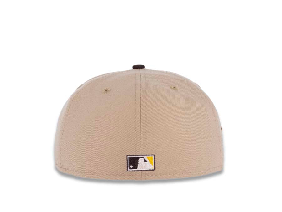 San Diego Padres New Era MLB 59FIFTY 5950 Fitted Cap Hat Camel Crown Dark Brown Visor Brown/Yellow Swinging Friar Logo 1978 All-Star Game Side Patch