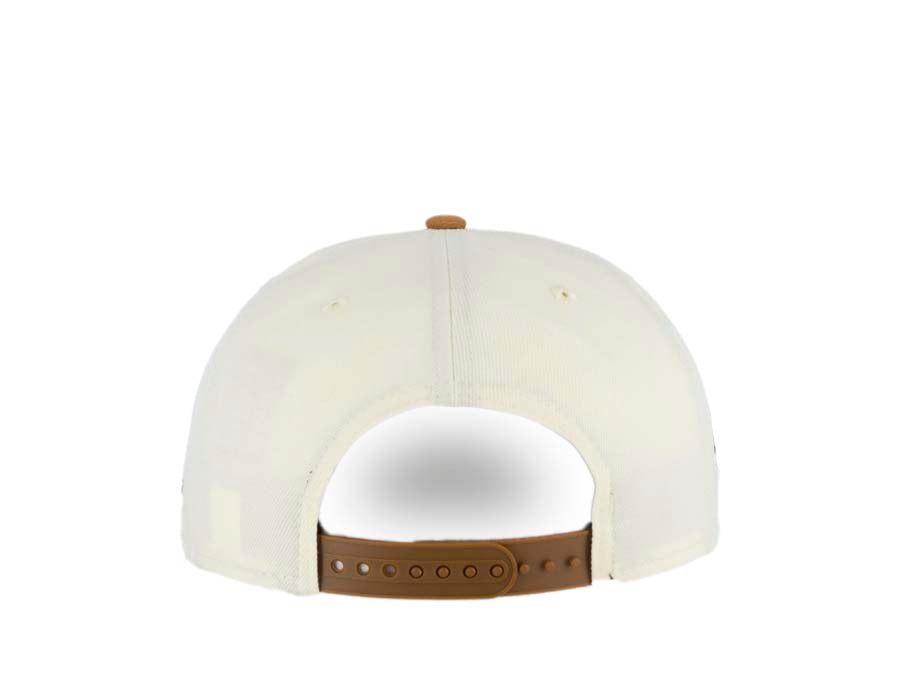 San Diego Padres New Era MLB 9FIFTY 950 Snapback Cap Hat Cream Crown Light Brown Visor Brown/Pink Swinging Friar Logo 40th Anniversary Side Patch