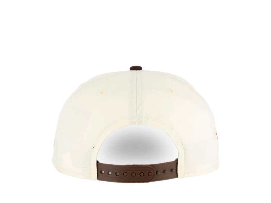 San Diego Padres New Era MLB 9FIFTY 950 Snapback Cap Hat Cream Crown Brown Visor Brown/Orange Batting Friar Logo 1992 All-Star Game Side Patch