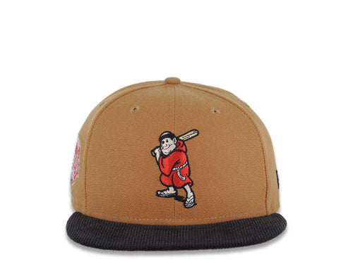 (Corduroy Visor) San Diego Padres New Era MLB 9FIFTY 950 Snapback Cap Hat Brown Crown Black Visor Batting Friar Logo 1992 All-Star Game Side Patch
