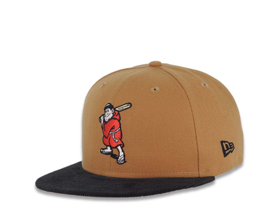 (Corduroy Visor) San Diego Padres New Era MLB 9FIFTY 950 Snapback Cap Hat Brown Crown Black Visor Batting Friar Logo 1992 All-Star Game Side Patch