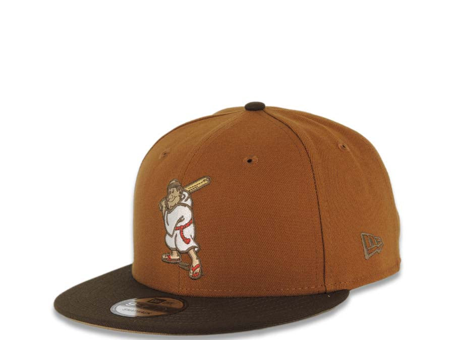 San Diego Padres New Era MLB 9FIFTY 950 Snapback Cap Hat Tan Crown Brown Visor Cream/Brown Batting Friar Logo 1992 All-Star Game Side Patch Khaki UV
