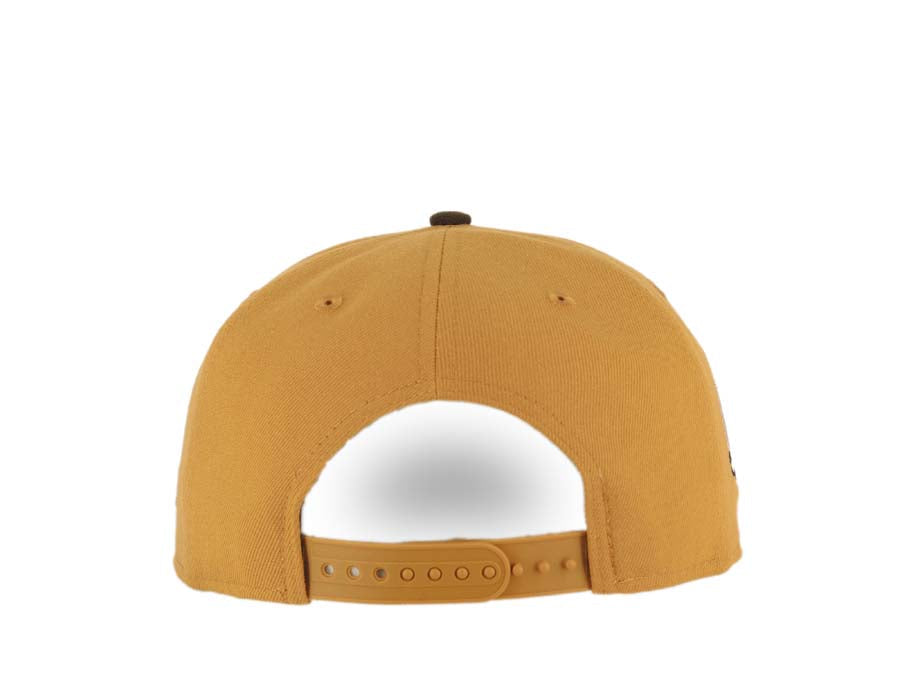 San Diego Padres New Era MLB 9FIFTY 950 Snapback Cap Hat Tan Crown Brown Visor Brown Catching Friar Logo 40th Anniversary Side Patch Pink UV