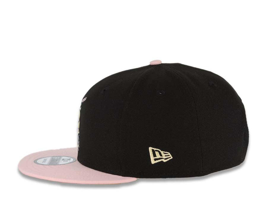 San Diego Padres New Era MLB 9FIFTY 950 Snapback Cap Hat Black Crown Pink Visor Light Yellow/Pink Batting Friar Logo 1992 All-Star Game Side Patch