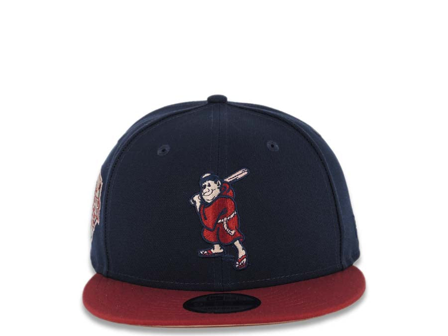 San Diego Padres New Era MLB 9FIFTY 950 Snapback Cap Hat Navy Crown Cardinal Visor Cardinal/Peach Batting Friar Logo 1992 All-Star Game Side Patch