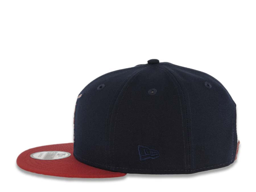 San Diego Padres New Era MLB 9FIFTY 950 Snapback Cap Hat Navy Crown Cardinal Visor Cardinal/Peach Batting Friar Logo 1992 All-Star Game Side Patch