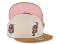 San Diego Padres New Era MLB 9FIFTY 950 Snapback Cap Hat Cream Crown Light Brown Visor Brown/Pink Catching Friar Logo 40th Anniversary Side Patch