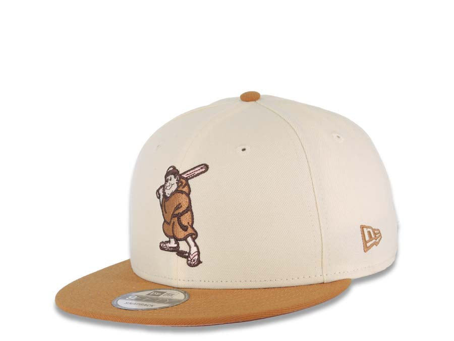 San Diego Padres New Era MLB 9FIFTY 950 Snapback Cap Hat Cream Crown Light Brown Visor Brown/Pink Batting Friar Logo 40th Anniversary Side Patch