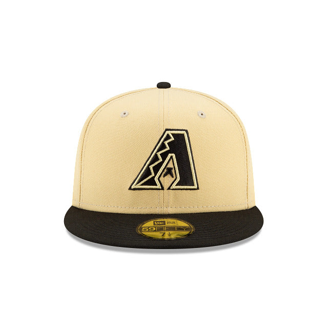 Arizona Diamondbacks New Era MLB 59FIFTY 5950 Fitted Cap Hat Stone Crown Black Visor Black Logo (City Connect)
