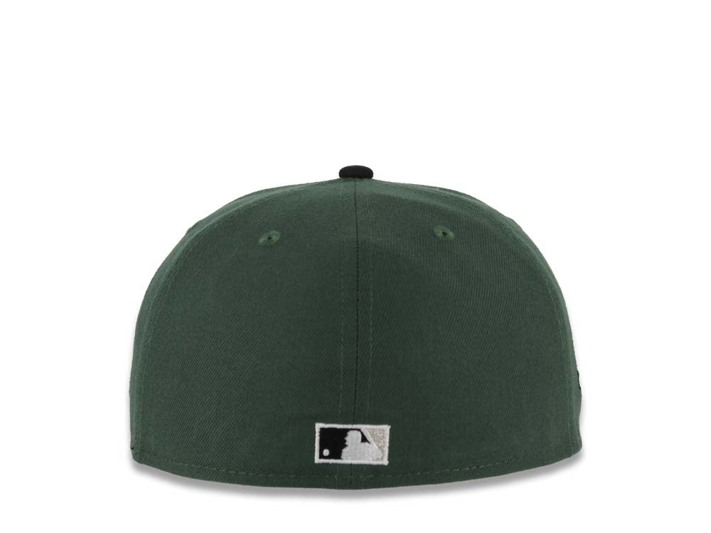 San Diego Padres New Era MLB 59FIFTY 5950 Fitted Cap Hat Green Crown Black Visor Black/Pale Purple Swinging Friar Logo 40th Anniversary Side Patch