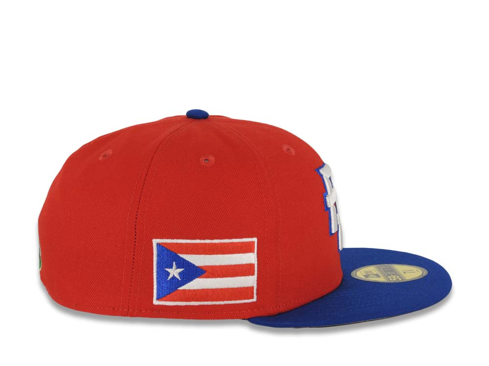 Puerto Rico New Era World Baseball Classic WBC 59FIFTY 5950 Fitted Cap Hat Red Crown Light Royal Blue Visor White/Royal Blue Logo Gray UV