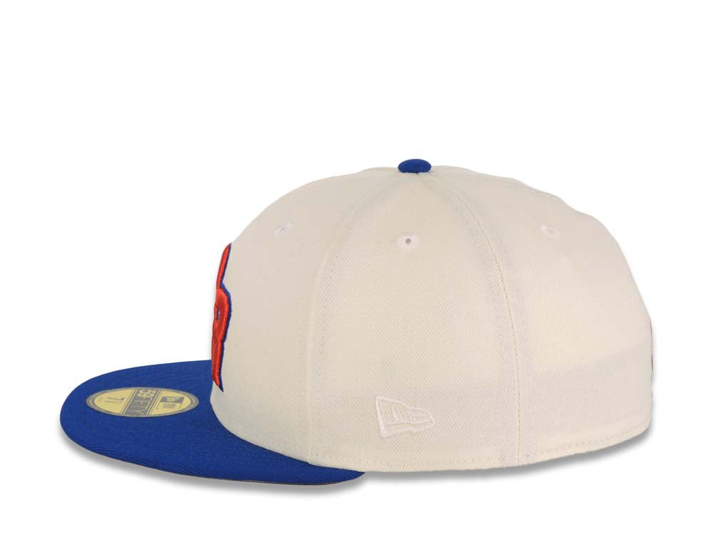 Puerto Rico New Era World Baseball Classic WBC 59FIFTY 5950 Fitted Cap Hat Cream Crown Royal Blue Visor Red/Royal Blue Logo