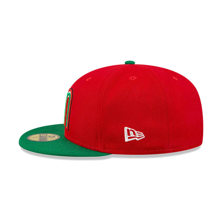 Mexico New Era World Baseball Classic WBC 59FIFTY 5950 Fitted Cap Hat Red Crown Green Visor White/Green/Red/Black Logo Gray UV